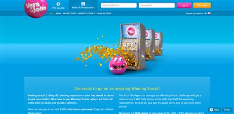 Play Your Favorite Slots at Vera John Online Casino.